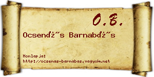 Ocsenás Barnabás névjegykártya