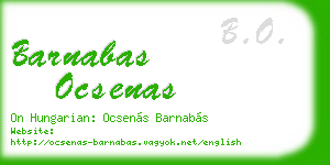 barnabas ocsenas business card
